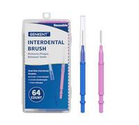 GENKENT Spazzole interdentali per bretelle, 64 pezzi, spazzole interdentali tra i denti per parentesi graffe filo interdentale (2 misure)