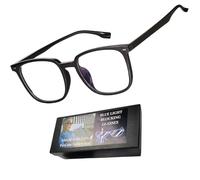 genkigold Lenti Trasparenti Occhiali Filtranti Luce Blu:Migliorano Qualità del Sonno,Combattono Insonnia,Alleviano Occhi Secchi,Mal di Testa da Computer,TV,Giochi,Visione Offuscata (Telaio Nero)