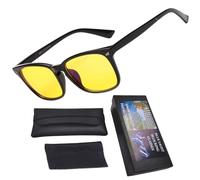 Genkigold Occhiali Anti Luce Blu:Favoriscono Produzione Melatonina,Alleviano Affaticamento Occhi Digitali,Mal di Testa da Computer,TV,Giochi,Regalo per Donne e Uomini - Telaio Nero Lucido-Lenti Giallo