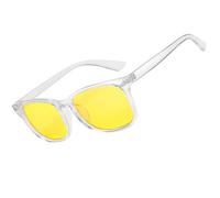 Genkigold Occhiali Anti Luce Blu:Favoriscono Produzione Melatonina,Alleviano Affaticamento Occhi Digitali,Mal di Testa da Computer,TV,Giochi,Regalo per Donne e Uomini - Telaio Trasparenti-Lenti Giallo