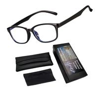 Genkigold Occhiali Anti Luce Blu per Computer,TV,Giochi,Donne Uomini,Alleviano Affaticamento Occhi Digitali,Mal di Testa,Visione Sfocata,Include Custodia,Regalo Salutare -Nero Lucido-Lenti Trasparenti