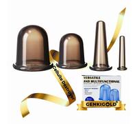 Genkigold Set Terapia Coppettazione in Silicone - 4 Tazze, Diverse Dimensioni - Potere di Suzione Esperto per Un Trattamento Efficace della Cellulite - Il Tuo Ultimo Distruttore della Cellulite