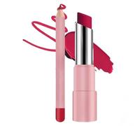 Genli Glaze Oil Balm, Lipliner Lipstick, 2-in-2 Set Lipliner with Non-Stick Cup, Long Lasting Hydration and Waterproof Matte Rossetto with 24 ore of Smooth, Moisturizing Shine