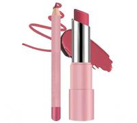 Genli Glaze Oil Balm, Lipliner Lipstick, 2-in-2 Set Lipliner with Non-Stick Cup, Long Lasting Hydration and Waterproof Matte Rossetto with 24 ore of Smooth, Moisturizing Shine