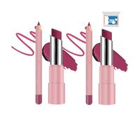 Genli Lip Balm,Genli Lifter Glaze Oil Lip Balm Lipstick Set Drip Lip Gloss with 24hrs of Smooth,Long-Lasting Waterproof Matte Lipstick and Lip Liner Set,Moisturizing and Hydrating (2*#08)