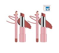 Genli Lip Balm,Genli Lifter Glaze Oil Lip Balm Lipstick Set Drip Lip Gloss with 24hrs of Smooth,Long-Lasting Waterproof Matte Lipstick and Lip Liner Set,Moisturizing and Hydrating (2*#01)