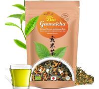 Genmaicha Tè verde giapponese biologico con riso tostato e soffiato, tè di riso aromatico (120g)
