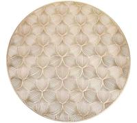 GENMIP 4 Tovagliette All'americana, Tovaglietta Rotonda Con Motivo A Petali Di Fiori Cavi, Resistente Al Calore, Lavabile, Antiscivolo, Durevole, In PVC, Per Tavolo Da Pranzo, Argento, 38 Cm,Oro