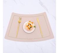 GENMIP Tovaglietta A Cuneo Tinta Unita Con Linea E Lettera Tovaglietta All'americana In Pelle Lavabile Resistente Al Calore Antiscivolo Per Le Vacanze Di Natale, Nero, 51x29,5 Cm,Beige,51x29,5 Cm