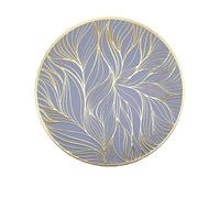 GENMIP Tovagliette Rotonde Con Motivo A Foglie Di Alghe, Resistenti Al Calore, Lavabili, Antiscivolo, Durevoli In PVC Per La Cena Di Natale, Del Ringraziamento, Bianco Oro Rosa, 38 Cm,Oro Blu