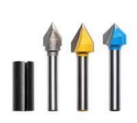 Genmitsu 1/4'' V Grooving Router Bit Set, 60 gradi e 90 gradi CNC Router Bits, 3D V forma fresatura legno coltello incisione CNC Router Bit, VG03A