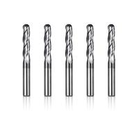 Genmitsu 5 pezzi frese a testa sferica CNC router bits, 1/4" gambo in acciaio al tungsteno CNC Cutter con 3-Flute Carving Bit Set, 2-3/8" lunghezza totale, TiAlN rivestito, 3BNC05