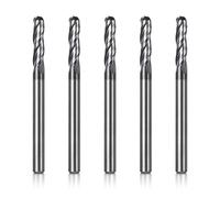 Genmitsu 5 pezzi frese a testa sferica CNC router bits, 1/8" gambo in acciaio al tungsteno CNC Cutter con 3-Flute Carving Bit Set, 1-1/2" lunghezza totale TiAlN rivestito, 3BNB05