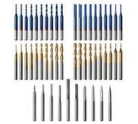 Genmitsu 50pcs Carburo di Tungsteno End Mill CNC Router Bits, 1/8 '' Shank 2-Flauto Straight Router Bits, Flat Nose&Ball Nose End Mill, PCB Drill Bit & V-Groove Incisione, MC50A