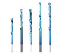 Genmitsu Gambo da 1/8 di Pollice 5 Pezzi Fresa in Metallo Duro a Spirale O Flauto Su e Giù per Compressione Punte per Router CNC, OC05A