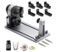 Genmitsu MD18, rullo rotante, accessori per incisione 3 in 1, kit per macchine per incisione Genmitsu L8, Genmitsu Z6, mangime multifornello per vetro, oggetti cilindrici, anello