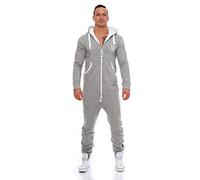 Gennadi Hoppe Tuta da uomo Onesie Jogger Tuta intera Slim Fit, grigio chiaro, M