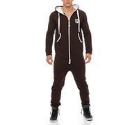Gennadi Hoppe Tuta da uomo Onesie Jogger Tuta intera Slim Fit, Marrone (Brown), XXL