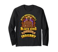 Gennaio Compleanno Melanin Man Mai Sottovalutare Black King Maglia a Manica