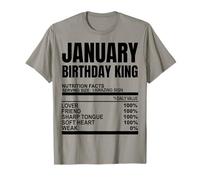 Gennaio Compleanno Re Valori nutrizionali Uomini Ragazzo papà Padre Divertimento Maglietta