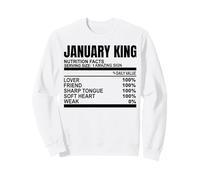 Gennaio Re Uomini Compleanno Divertente Ragazzo Fatti Nutrizionali papà Figlio Felpa