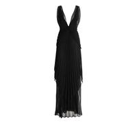 Genny - Abito Lungo Plissettato con Scollo a V - - Dresses - Donna - Nero - S