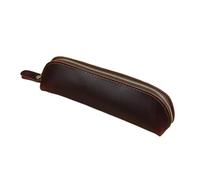 GENODA Astuccio in pelle vintage per matite semplice per studenti cancelleria Hoder astuccio per matite borsa con cerniera per penne e occhiali scatola per forniture scolastiche, B, Taglia unica