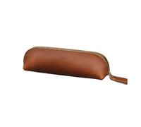 GENODA Astuccio in pelle vintage per matite semplice per studenti cancelleria Hoder astuccio per matite borsa con cerniera per penne e occhiali scatola per forniture scolastiche, C, Taglia unica