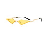 GENODA Occhiali da sole da donna a forma di pipistrello, protezione UV, alla moda, senza montatura, sottili, con montatura in metallo, occhiali da sole per feste e cosplay, Verde B, Taglia unica