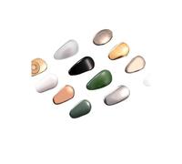 GENODA Set di 4 naselli in ceramica e titanio con supporto in giada artificiale, accessori per occhiali da vista, con cacciavite (Y160 T nero)