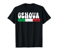 Genova City Italia Vintage Bandiera Italia per Gli Amanti dei Viaggi Maglietta