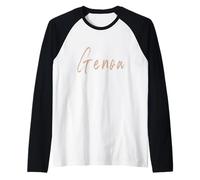 Genova Italia Design Elegante Vintage Maglia con Maniche Raglan