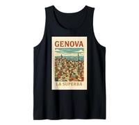 Genova La Superba Skyline Vintage retrò Italia Canotta