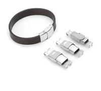 GENPICONG 10 Pezzi di Chiusura in Acciaio Inossidabile con Gancio a cricchetto Fermagli in Pelle Fibbia di Fissaggio per Braccialetti Fai da Te creazione di Gioielli Accessori