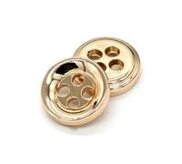 GENPICONG 20 Pezzi 4 Fori 10 mm Bottoni Rotondi in Metallo Dorato per Cucire Camicie da Donna Camicette Bambole Indumenti Decorazioni Fatte a Mano