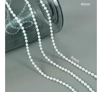 GENPICONG Perline Rotonde in ABS Imitazione Perla, Ghirlanda, Catena, Decorazione per Feste di Nozze, Accessori per Abbigliamento Fai da Te, creazione di Gioielli 3 Metri