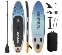 GENREEN Tavola da paddle Stand Up Paddle da 10ft 30in Basic All-Around Inflatable Paddle Board with SUP Accessories, Non-Slip Comfort Eva Deck, Dual Layer, Ocean Dusk Stable Wide SUP for Youth