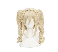 Genshin Impact Barbara Cosplay Wig Ash Brown Long Curly Twin Ponytails Heat Resistant Hair Wigs + Wig Cap