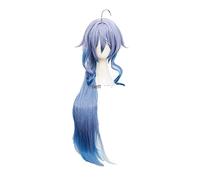 Genshin Impact Ganyu Cosplay 75cm Long Blue Gradient Wig Cosplay Anime Cosplay Wigs Heat Resistant Synthetic Wigs + Wig Cap