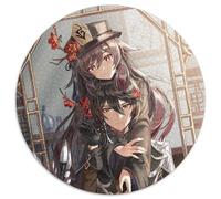 Genshin Impact Hu Tao 1000-teiliges Puzzle, runde Puzzles, geeignet für Geburtstage, Halloween, Thanksgiving, Ostern, 1000 Stück (67,5x67,5cm)