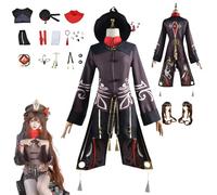 Genshin Impact Hu Tao Costumi di gioco di ruolo anime cosplay Set completo di abiti per parrucche - Costumi per adulti e feste di Halloween
