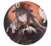 Genshin Impact Hu Tao Puzzle 1000 Teile für Erwachsene, rundes Puzzle für Teenager, interaktives Familienspiel, herausforderndes Geschenk, 1000 Teile (67,5x67,5cm)