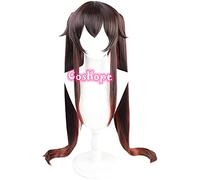 Genshin Impact Hutao Cosplay Donne Donne 110 cm Parrucca lunga parrucca marrone Cosplay Anime Parrucche Cosplay Parrucche resistenti al calore Parrucche sintetiche resistenti al calore Halloween