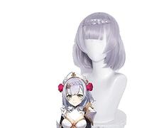 Genshin Impact Noelle Cosplay Cosplay 35cm Treccia Parrucca corta argento parrucca viola Cosplay parrucche anime cosplay parrucche resistenti al calore parrucche sintetiche resistenti al calore Hallow