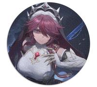 Genshin Impact Rosaria-Puzzle 1000 Teile für Erwachsene, rundes Puzzle für Teenager, interaktives Familienspiel, herausforderndes Geschenk, 1000 Teile (67,5x67,5cm)
