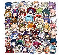 Genshin Impact Sticker Pack Gmes Genshin Impact Sticker Set di adesivi impermeabili in vinile per computer portatile, bambini, auto, moto, skateboard, bagagli, valigie, computer, graffiti Decal