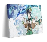 Genshin Impact - Venti, Dvalin And Wolf of The North Official Artwork Poster decorativo su tela, per soggiorno, camera da letto, pittura da parete, decorazione moderna per camera familiare