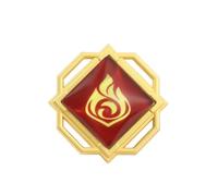 嘉信誉 Genshin Impact Vision Spilla Genshin Impact Vision Badge Badge Spilla in Metallo Spilla Luminosa Seven Elements Hydro Dendro Electro Geo Pyro Anemo Cryo Vision Spilla Badge Liyue Badg(Color:Piro)