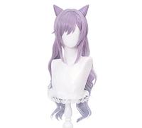 Genshin Impact Wig Wig Keqing Cosplay Cosplay Ponytails Parrucca Viola Cosplay Anime Parrucca Cosplay Resistente al Calore Resistente al Calore SyntheticWigshallowen for Ragazze