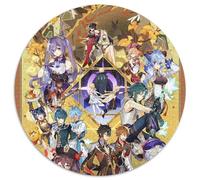 Genshin Impact Xiangling 1000-teiliges Puzzle, runde Papierpuzzles, Kunstwerk-Dekor, Intelligenzspielzeug für Familien-Indoor-Spiele, 1000 Stück (67,5x67,5cm)